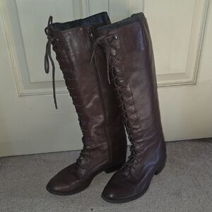 Ralph Lauren Dark Brown Lace-Up Boots